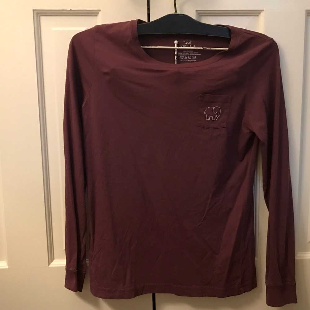 Ivory Ella Maroon Long Sleeved Tee - Picture 2 of 4
